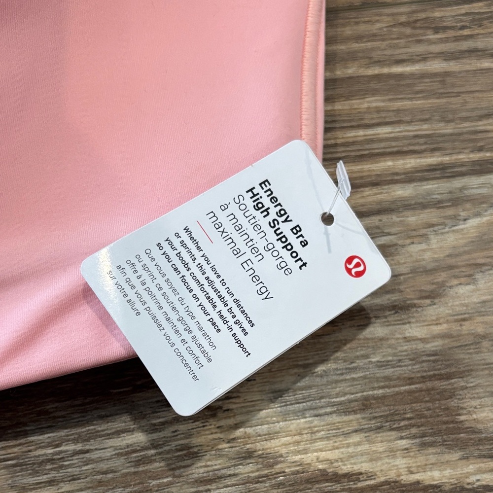 Lululemon Energy Bra High Support Sports Bra 38D in Dew Pink NWT Retails for $68 - Picture 2 of 6